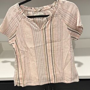 Aventura Pink and Green Striped Blouse. Size S